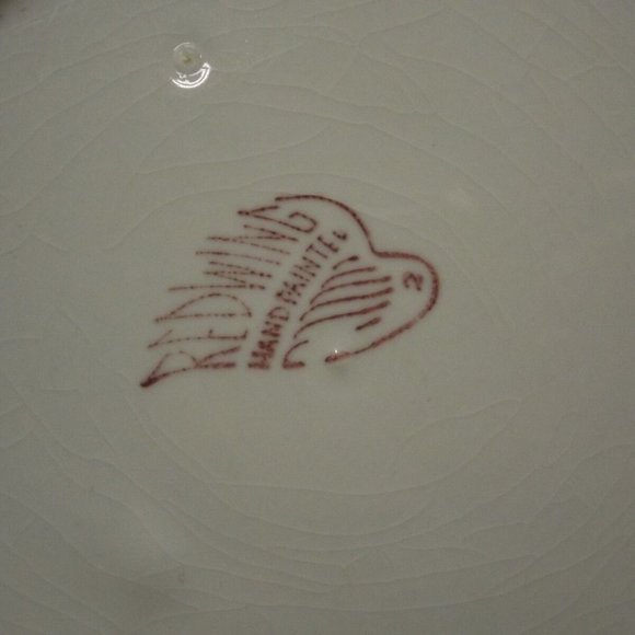 Vintage Red Wing Pottery Dinnerware Normandy Apple Hand Painted 14" Chop Plate - Picture 4 of 12